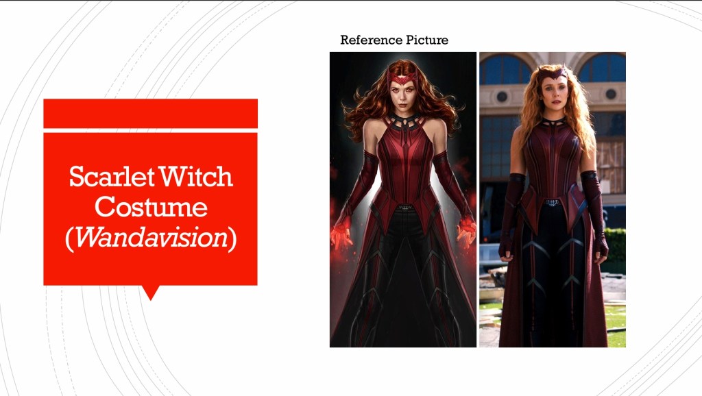 Reference picture for Wandavision Scarlet Witch costume
