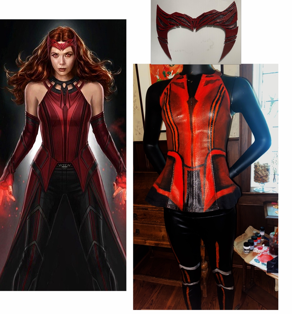 First version of the Scarlet Witch cosplay, painting finished