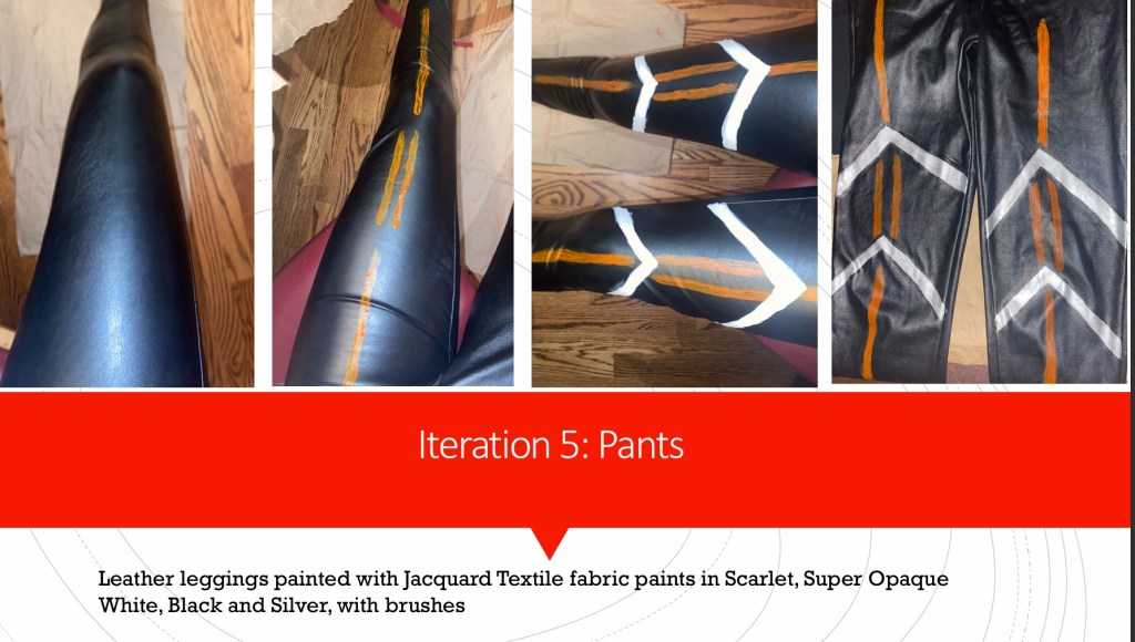 Painting the pants of the Scarlet Witch cosplay